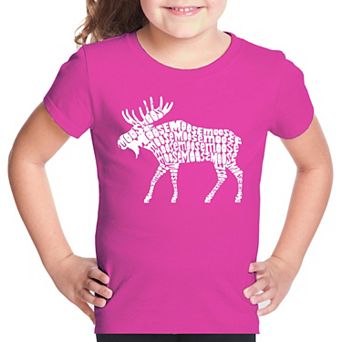 Moose - Girl's Word Art T-shirt