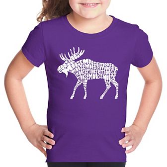 Moose - Girl's Word Art T-shirt