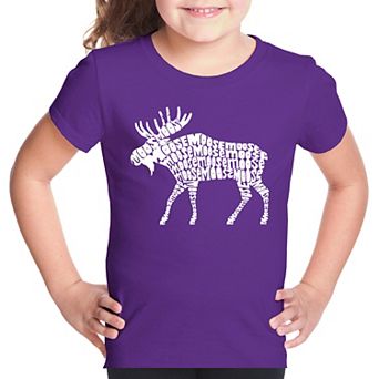 Moose - Girl's Word Art T-shirt