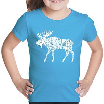 Moose - Girl's Word Art T-shirt