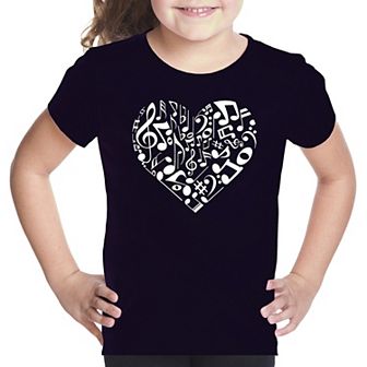 Heart Notes - Girl's Word Art T-shirt