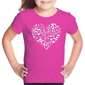 Heart Notes - Girl's Word Art T-shirt