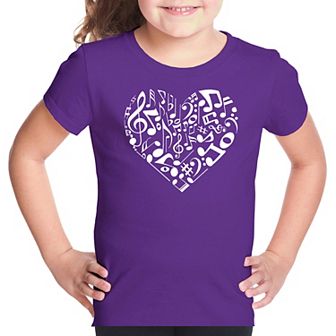Heart Notes - Girl's Word Art T-shirt