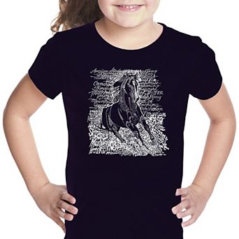 POPULAR HORSE BREEDS - Girl's Word Art T-shirt