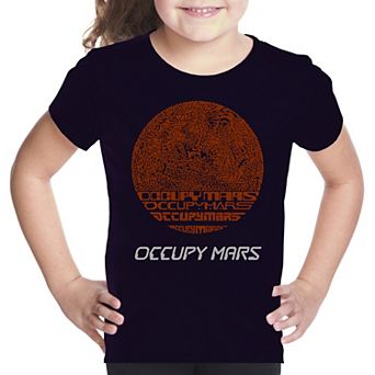 Occupy Mars - Girl's Word Art T-shirt