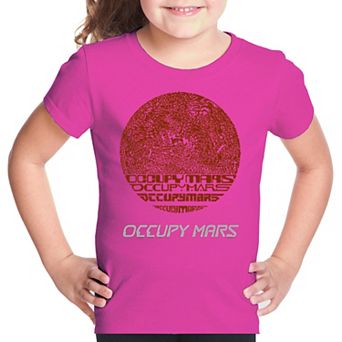 Occupy Mars - Girl's Word Art T-shirt