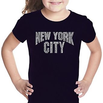 NYC NEIGHBORHOODS - Girl's Word Art T-shirt
