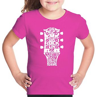 Guitar Head Music Genres - Girl's Word Art T-shirt