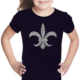 FLEUR DE LIS - POPULAR LOUISIANA CITIES - Girl's Word Art T-shirt
