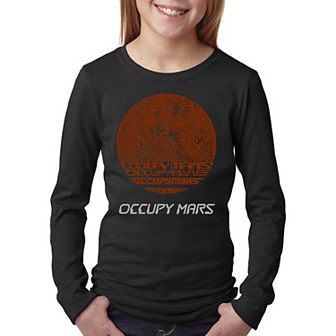 Occupy Mars - Girl's Word Art Long Sleeve