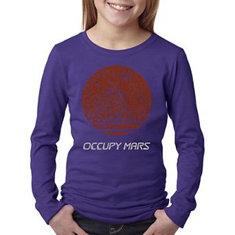 Occupy Mars - Girl's Word Art Long Sleeve