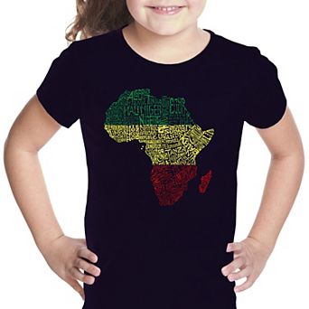 Countries in Africa - Girl's Word Art T-shirt