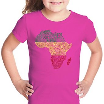 Countries in Africa - Girl's Word Art T-shirt