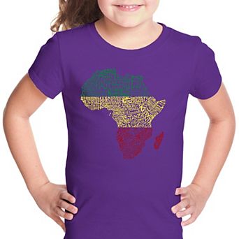 Countries in Africa - Girl's Word Art T-shirt