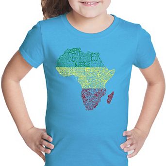 Countries in Africa - Girl's Word Art T-shirt
