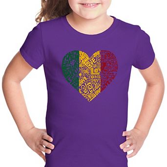 One Love Heart - Girl's Word Art T-shirt