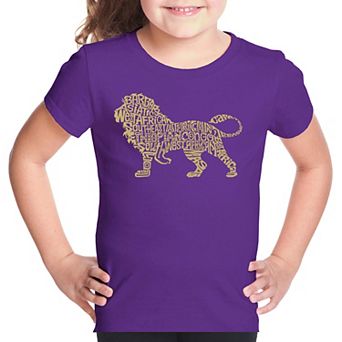 Lion - Girl's Word Art T-shirt