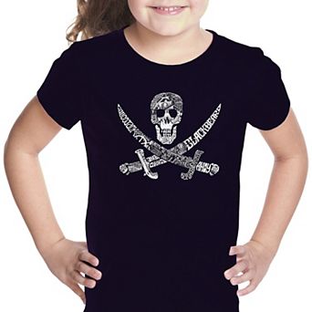 PIRATE CAPTAINS, SHIPS AND IMAGERY - Girl's Word Art T-shirt