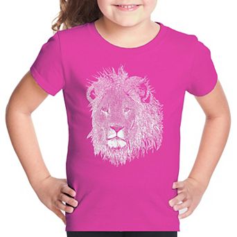 Lion - Girl's Word Art T-shirt