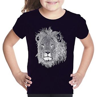 Lion - Girl's Word Art T-shirt