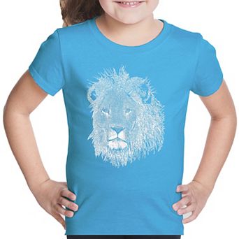 Lion - Girl's Word Art T-shirt
