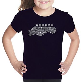 Guitar Head - Girl's Word Art T-shirt