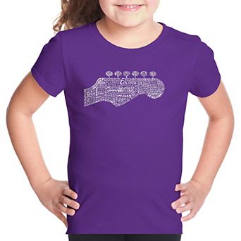 Guitar Head - Girl's Word Art T-shirt