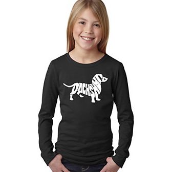 Dachshund - Girl's Word Art Long Sleeve