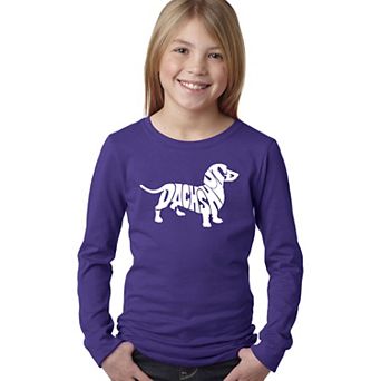 Dachshund - Girl's Word Art Long Sleeve
