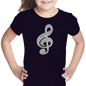 Music Note - Girl's Word Art T-shirt