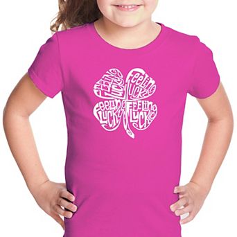 Feeling Lucky - Girl's Word Art T-shirt