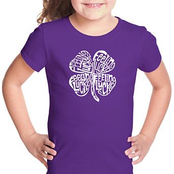 Feeling Lucky - Girl's Word Art T-shirt