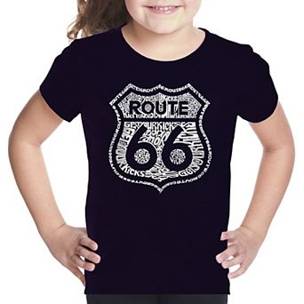 Get Your Kicks on Route 66 - Girl's Word Art T-shirt