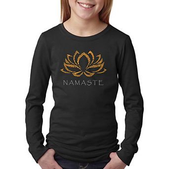 Namaste - Girl's Word Art Long Sleeve