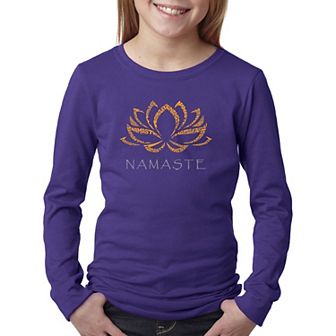 Namaste - Girl's Word Art Long Sleeve