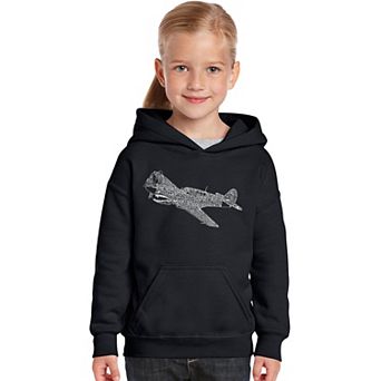 P40 - Girl's Word Art Hooded Sweatshirt