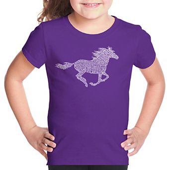 Horse Breeds - Girl's Word Art T-shirt