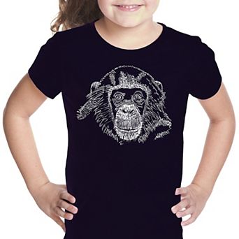 Chimpanzee - Girl's Word Art T-shirt
