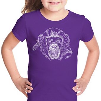 Chimpanzee - Girl's Word Art T-shirt