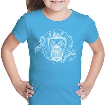 Chimpanzee - Girl's Word Art T-shirt