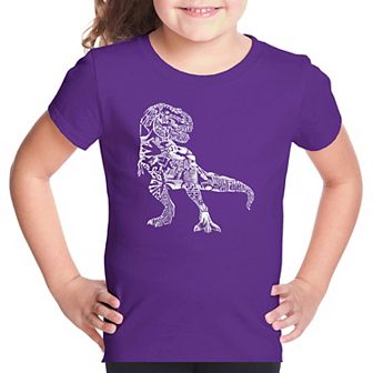 Dino Pics - Girl's Word Art T-shirt