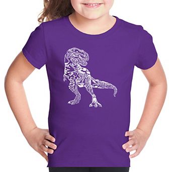 Dino Pics - Girl's Word Art T-shirt