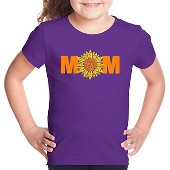 Mom Sunflower - Girl's Word Art T-shirt