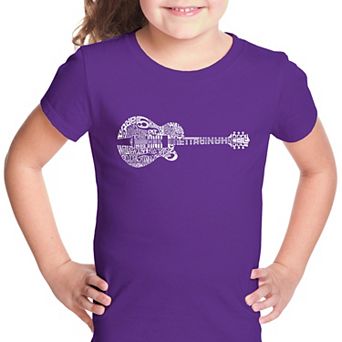 Country Guitar - Girl's Word Art T-shirt