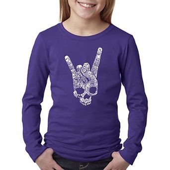 Heavy Metal Genres - Girl's Word Art Long Sleeve