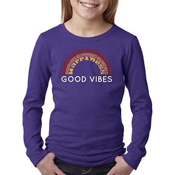 Good Vibes - Girl's Word Art Long Sleeve