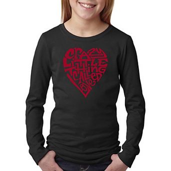 Crazy Little Thing Called Love - Girl's Word Art Long Sleeve