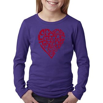 Crazy Little Thing Called Love - Girl's Word Art Long Sleeve