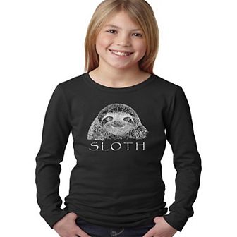 Sloth - Girl's Word Art Long Sleeve