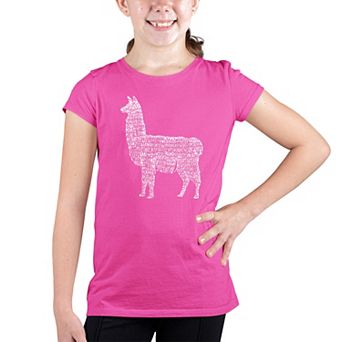 Llama Mama - Girl's Word Art T-shirt